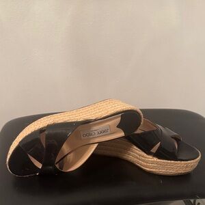 Jimmy Choo Black Espadrille Slides